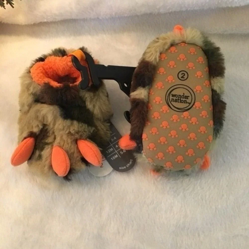 NEW Monster Feet Slippers Slide on Baby boy dino feet Camo‎ 5